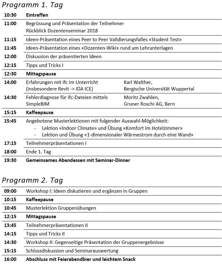 Dozentenseminar Programm